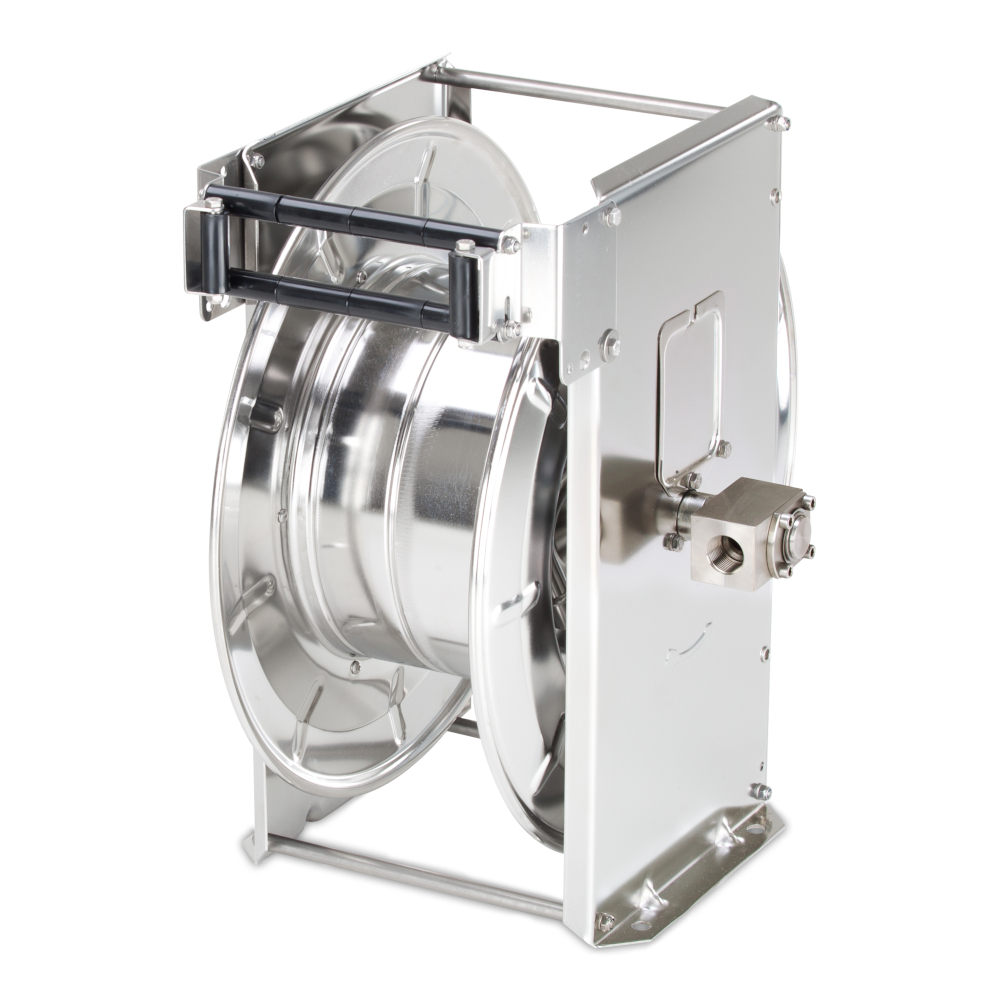 Enrouleur de tuyau ST40/19/1 - retour automatique par ressort - acier ou inox - DN 19 mm (3/4") - max. 20 m de tuyau
