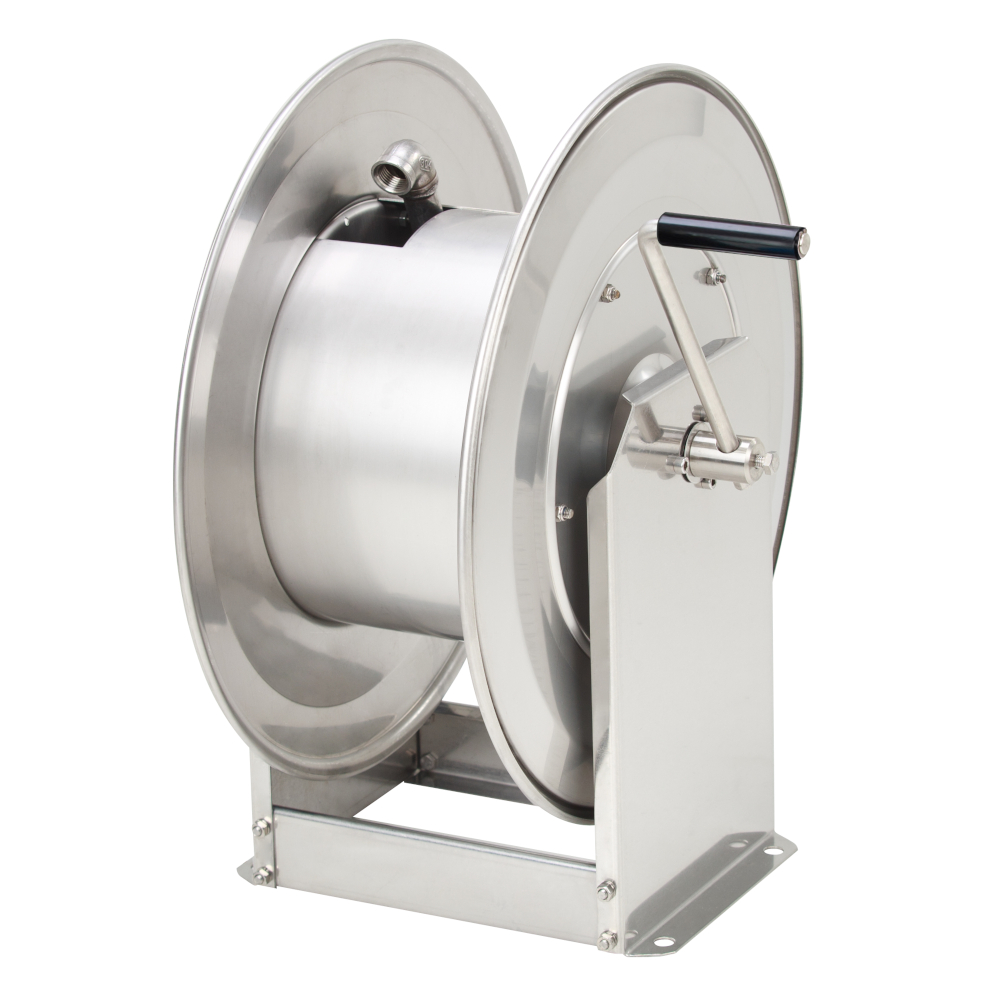 Hose reel STKi2 20 - stainless steel - for wet environments - DN12 (1/2") - 100 or 200 bar - max. hose length 60 m
