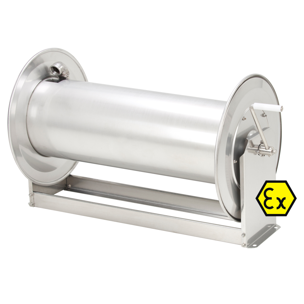 Enrouleur de tuyau STKi2 EX - inox - avec homologation ATEX - DN12 (1/2") - 200 bar - longueur max. de tuyau 250 m