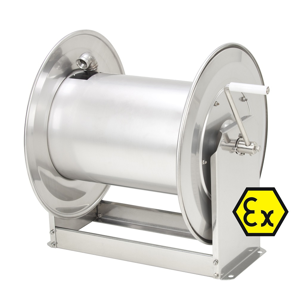 Enrouleur de tuyau STKi2 EX - inox - avec homologation ATEX - DN24 (1") - 100 bar - longueur max. de tuyau 70 m