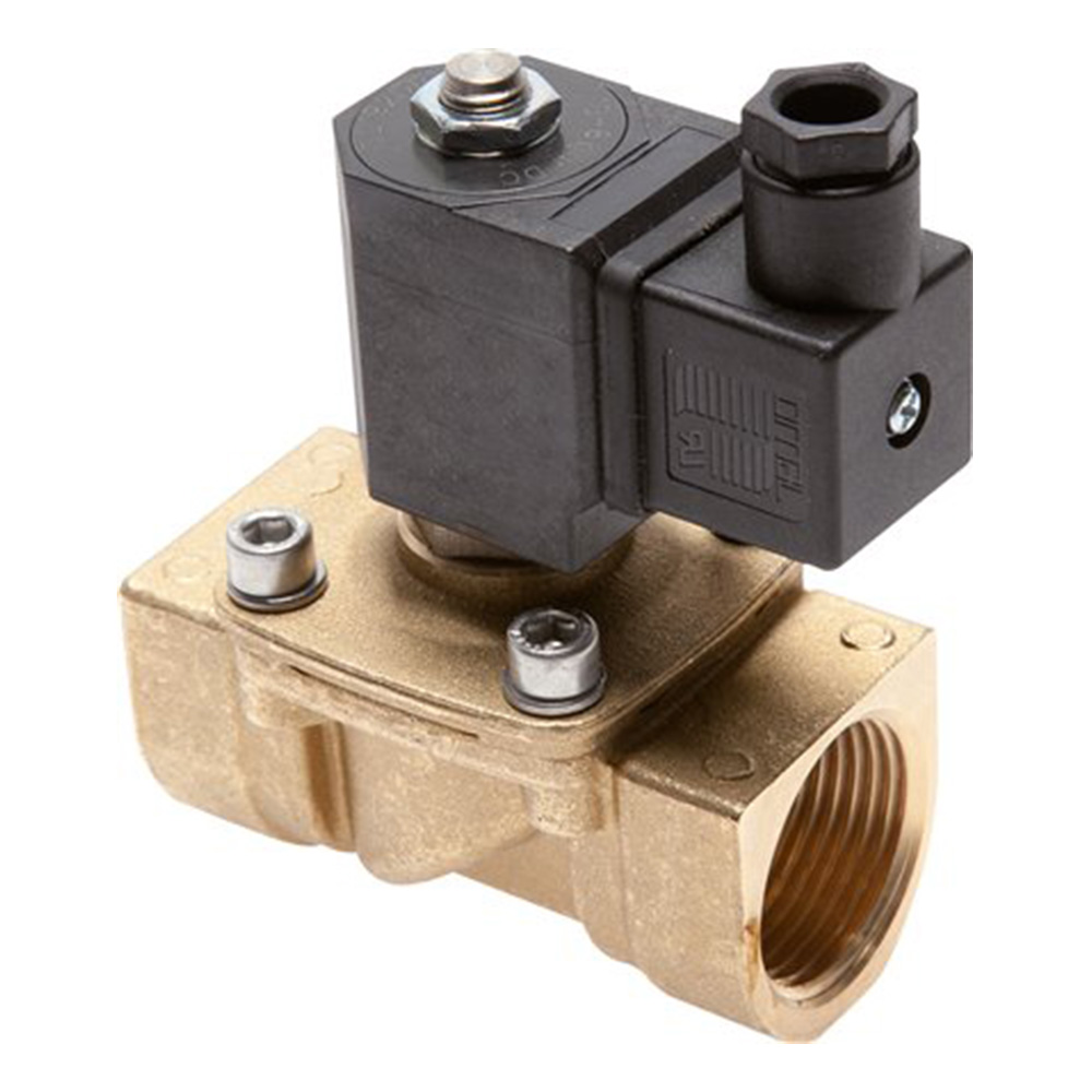 Solenoid valve - 2/2-way - brass - compressed air/water/oil - female thread G 3/8" to G 2" - normally closed - PN 0 to 16