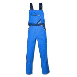Restposten - Arbeitslatzhose - Gr. 46 - kornblau/marine - Streifen marine/zink - 65% Polyester - 35% Baumwolle