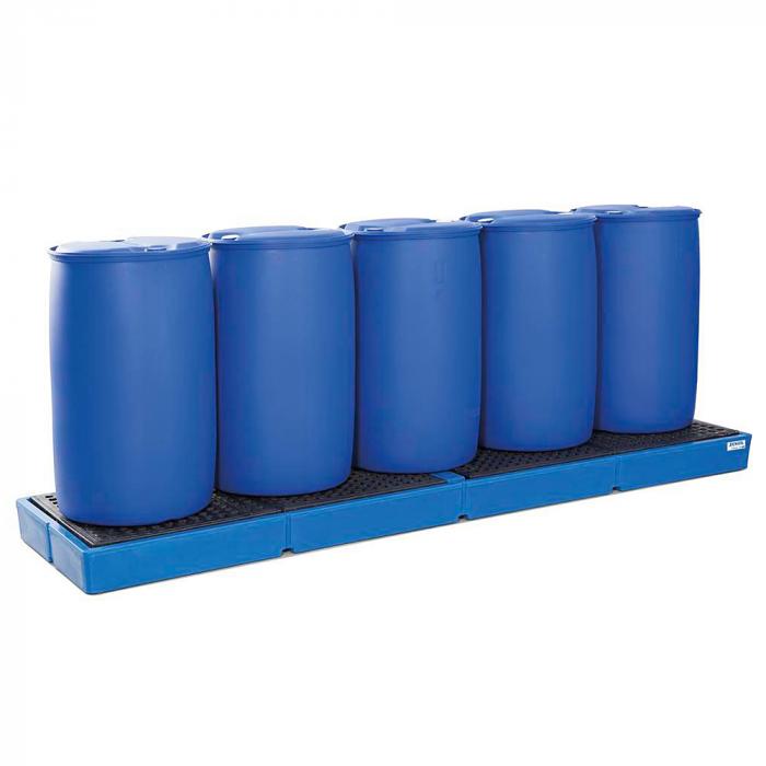 Opsamlingsbakke klassisk linje - polyethylen (PE) - med galvaniseret gitter - til opbevaring af trommer