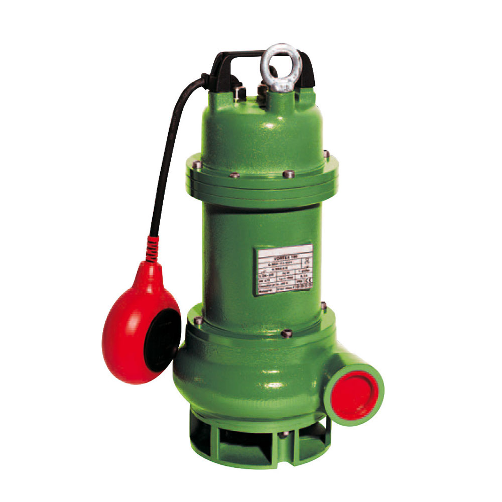 Pompe pour eaux sales Vortex - max. 2,2 kW - max. 700 l/min - granulométrie max. 55 mm - interrupteur à flotteur pour 230 V