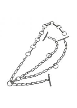 Cow chain - galvanized - double - link strength 6 to 7 mm - neck circumference 70 to 120 cm - with flat links