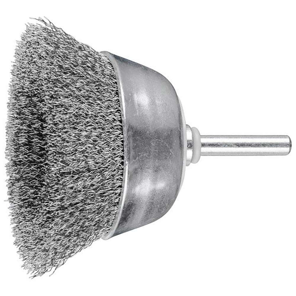 Cup brush - PFERD - unknotted, made of steel wire - with shank - for structural steel and more