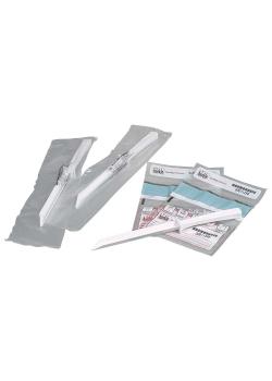 Kit SteriPlast® - set di campionamento sterile - comprensivo di 10 bustine SteriBag Premium 300 ml - a scelta con spatole o misurini per campioni - confezione da 10 - prezzo per confezione