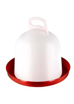 Abreuvoir double cylindre - plastique - 3 l - blanc/rouge - qualité alimentaire