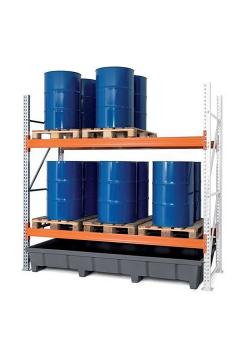 Pallet rack PRP 27.25 - for 6 Euro or 4 chemical pallets - with 2 storage levels - different designs