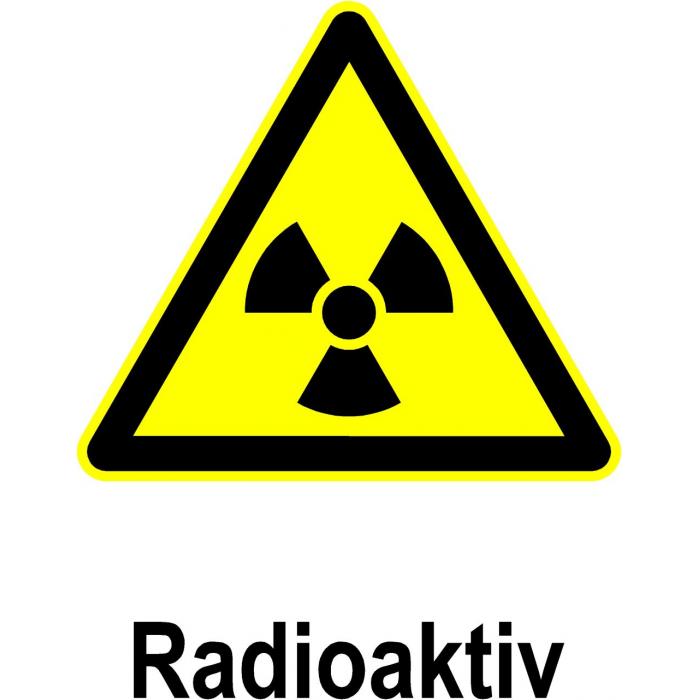 Varningsskylt - "radioaktiv" - 20x30/30x45 cm