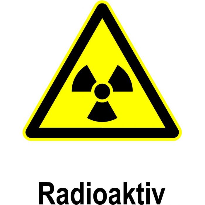 Segnale di avvertimento "pericolo radioattività"