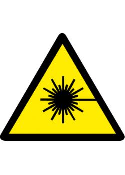 Znak ostrzegawczy "Ostrzeżenie przed promieniami laserowymi" - Wymiary 5-40 cm