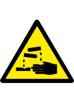Warning sign "Corrosive materials" - ​​leg length 5-40 cm