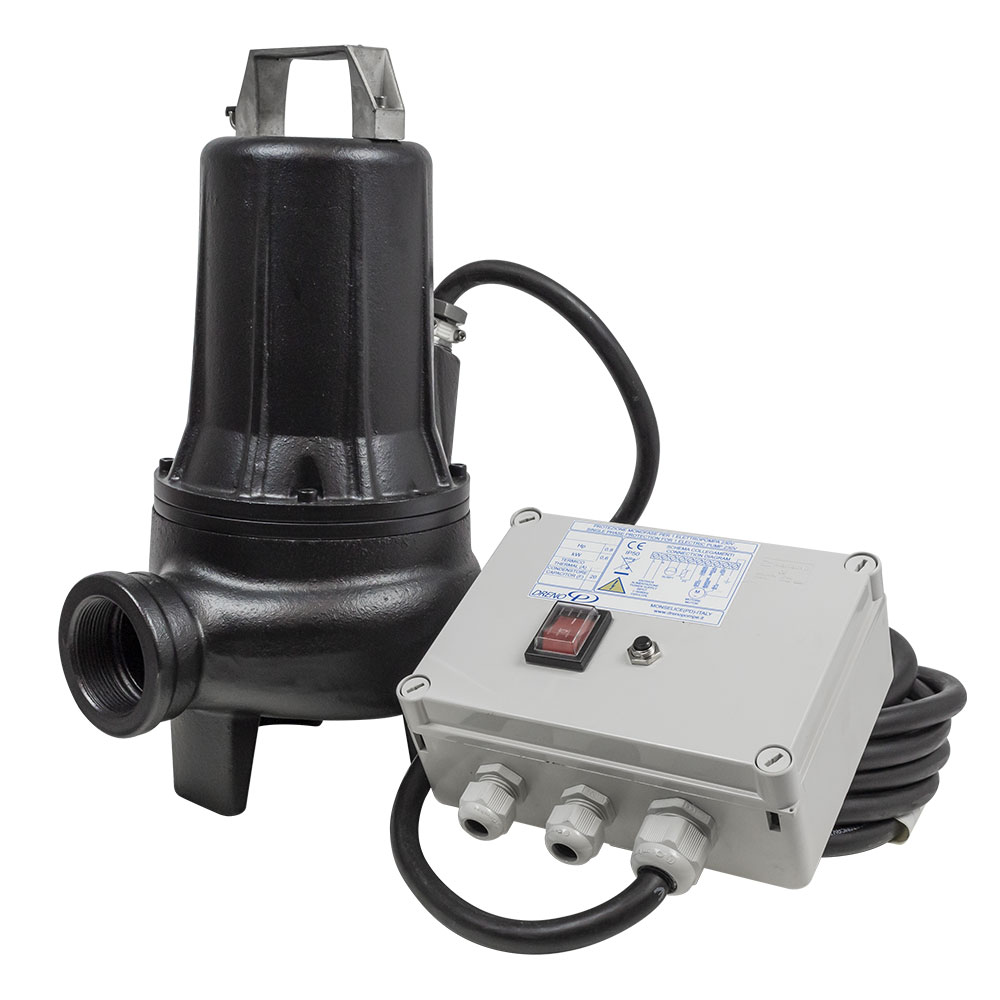 Pompe pour eaux sales Vortex Atex - max. 1,1 kW - max. 500 l/min - 10 m de câble - interrupteur à flotteur en option