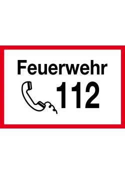 Brandschutzzeichen "Feuerwehr 112"