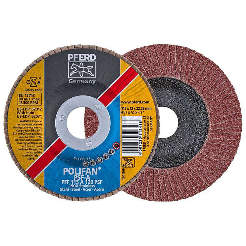 Fan grinding disc - PFERD POLIFAN® - for steel / INOX / plastic - flat design