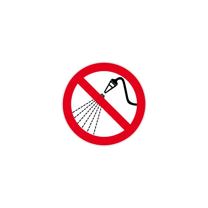 Verbotszeichen "Mit Wasser spritzen verboten"Ø 5 bis 40 cm