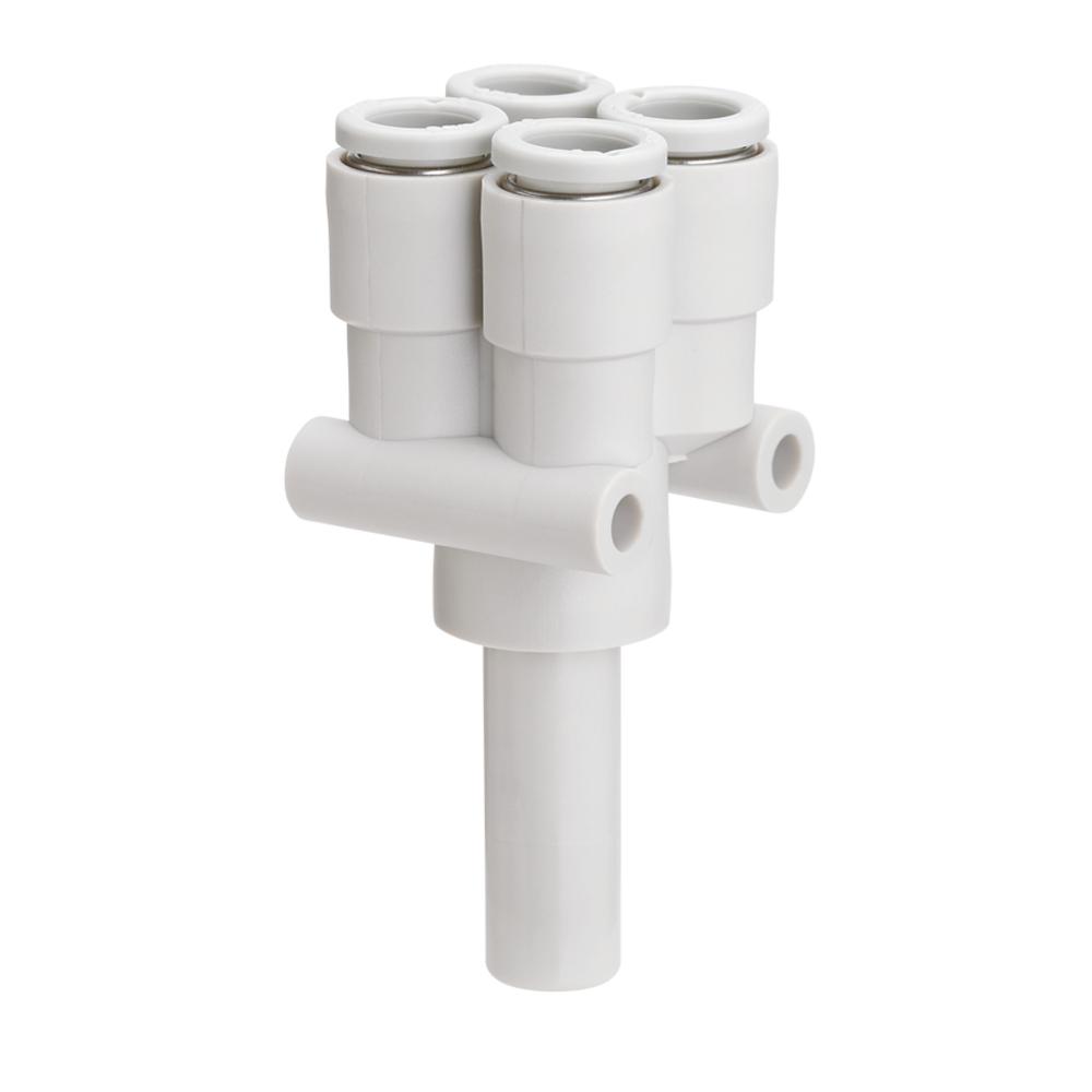 Y-stik KQ2XD - 4-vejs - PBT/PP - 4 til 6 mm eller 6 til 8 mm - 10 stk. - Pris pr. stk.