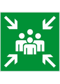 Znak ewakuacyjny „Miejsce zbiórki do ewakuacji” - Wymiary 5-40 cm
