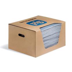 PIG BLUE® Light - Saugmatte im Ausgabekarton - Absorbiert 45,5 Liter pro Karton - Inhalt 50 Matten pro Karton