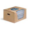 PIG BLUE® Light - Absorbent mat in dispensing carton - Absorbs 45.5 or 91 liters per carton - Contents 50 or 100 mats per carton - Price per carton