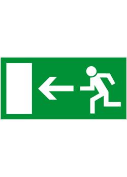 Emergency exit sign "Escape route on the left" page length 10-40 cm