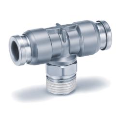 T-Steckverschraubung mit Außengewinde KQG2T - Edelstahl - Schlauch-Außen-Ø 3,2 bis 16 mm - AG M5 oder R 1/8" bis R 1/2" - Preis per Stück