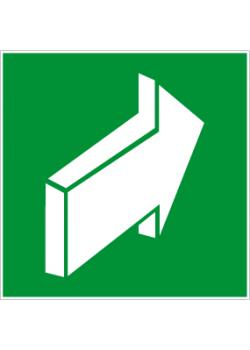 Emergency exit sign "Push escape route" - page length 50 to 400mm