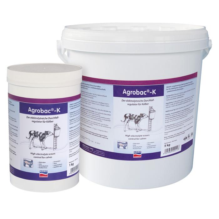 Agrobac®-K Powder - Électrolytes, levures, glucides digestibles et bentonite - 1 à 5 kg