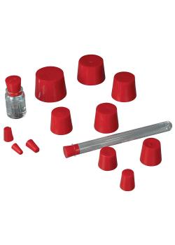 Standard stopper - PVC - rød - god kjemikaliebestandighet - forskjellige versjoner