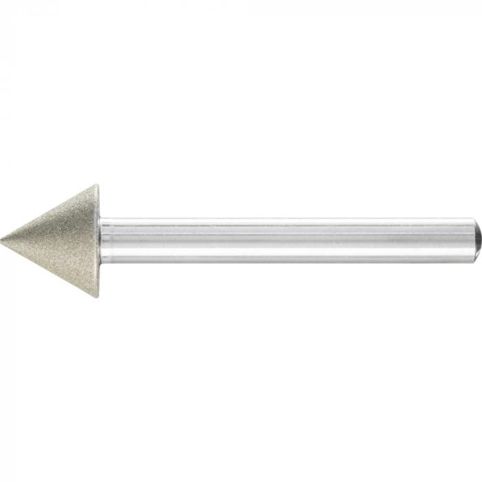PFERD diamond grinding point - conical shape SK - grit size D 64 - outer ø 6.0 to 15.0 mm - shank ø 6 mm