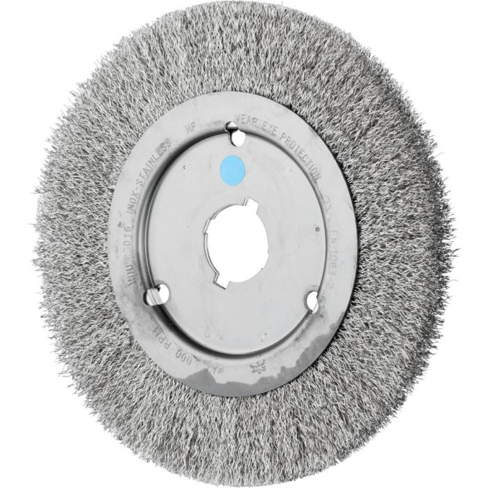 PFERD round brush RBU - untangled - narrow - INOX - outer-ø 125 to 250 mm - trim width 12 to 20 mm - base / adapter 14.0 and 22.2 - trim material-ø 0.30 mm - pack of 2 - price per VE