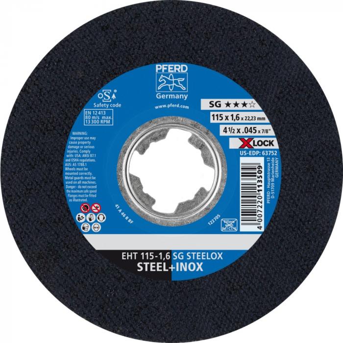 PFERD cutting disc EHT - SG STEELOX - outside Ø 115 and 125 mm - clamping system X-LOCK (22,23) - PU 25 pieces - Price per PU