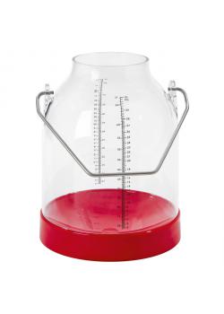 Milking pail - plastic (polycarbonate) - height of hanger 117 to 143 mm - 30 l - with scale - red, blue and green