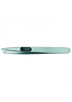 Precision tweezers - flat gripping surface - glare-free matted - 95 mm