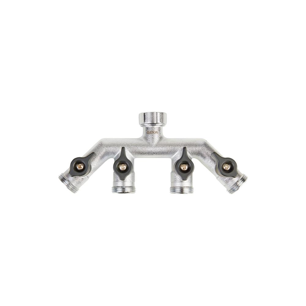 GEKA® plus - Four-way valve - Chrome-plated brass - Push-fit system - Male G3/4 - PU 1 piece - Price per piece