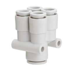 Y-koppling med reduktion KQ2UD - 4-vägs - PBT/PP - Slang Ø 4 till 8 mm - 10-pack - Pris per styck