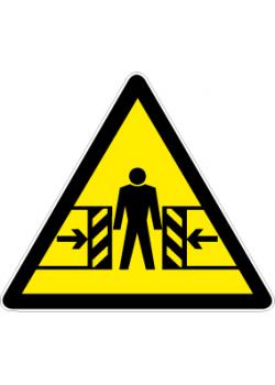 Znak ostrzegawczy "Niebezpieczeństwo zmiażdżenia" - długość 5-40 cm nodze