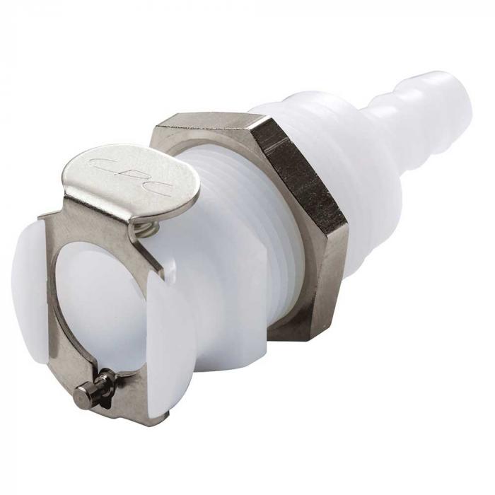 CPC-kobling - NW 6,4 mm - POM eller PP - møtrikdele - med og uden ventil - forskellige udførelser