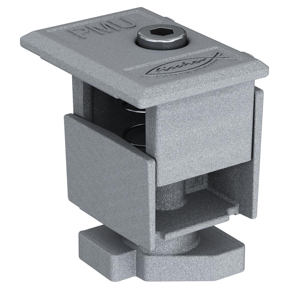 Universal endeklemme formonteret PM U AL 30-50 - aluminium - grå eller sort - modultykkelse 30 til 50 mm - pakke med 10 - pris pr.
