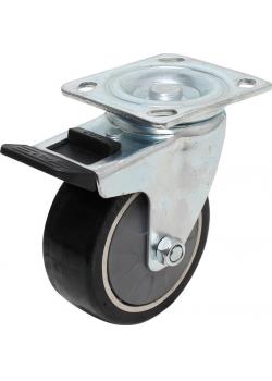 Castor - pour chariot d'atelier - Diamètre de roue 125 mm - hauteur 165 mm