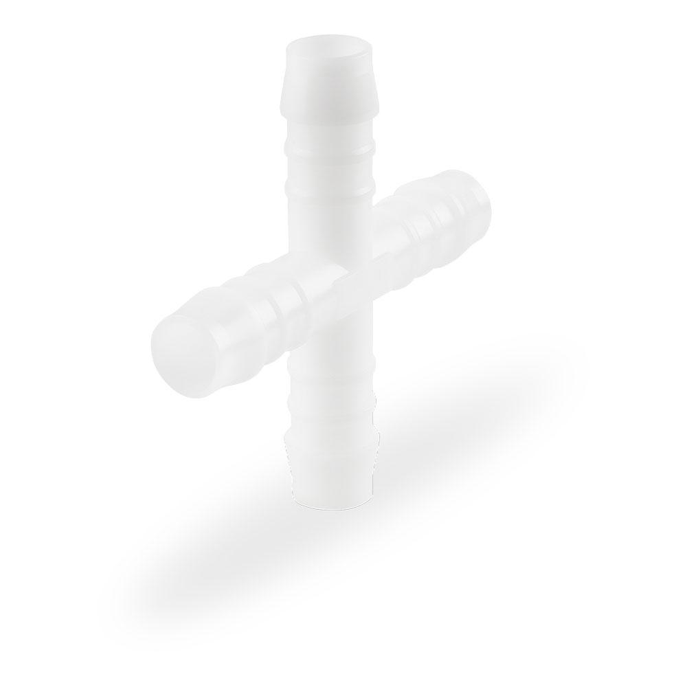 Cross hose connector KS - POM - Connection size 4 to 12 mm - PU 50 or 100 pieces - Price per piece