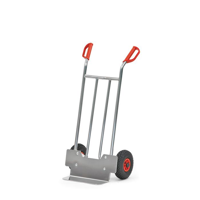 Alu hand truck - air / solid rubber - blade length 150 - height 1150 mm