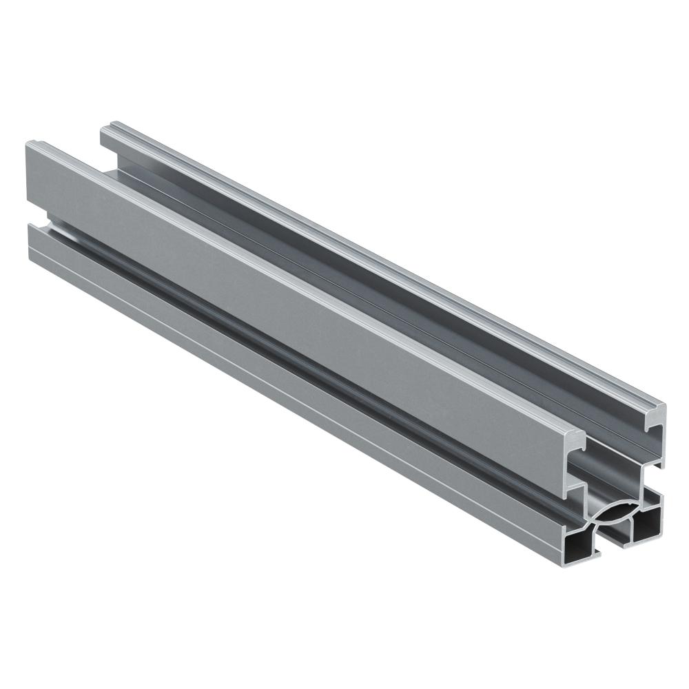 Profil SolarFish - aluminium - grå eller sort - bredde 38,2 mm - højde 44 mm - skinnelængde 3,15 til 4,85 m - pris pr.
