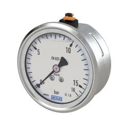 Glyzerinmanometer - CrNi-Stahl-Gehäuse - Ø 63 - G 1/4 - Anschluss hinten zentrisch - Güteklasse 1,6 - 0 bis 40 bar