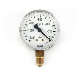 Pressure gauge Ø63mm - display -1200 to 0 mbar