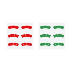 Juego de adhesivos - para manómetros de Ø 63 mm -  arcos rojos y verdes