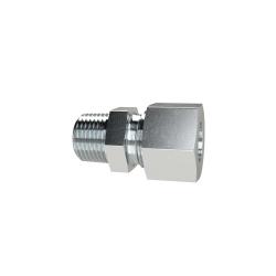 Rak skruvförband - galvaniserat stål - NPT 1/4" eller 1/2" - rör utvändig Ø 6 till 16 mm - PN max 400 eller 630 bar - pris per st