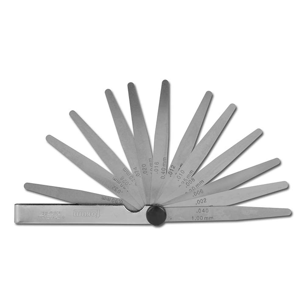 Präzisions-Fühlerlehre - Stahl - Messbereich 0,05 bis 2 mm - Blattzahl 8 bis 21 - Blattlänge 100 mm