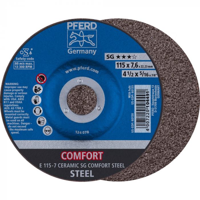 PFERD Roughing Disc E - CERAMIC SGP STEELOX - Outside-ø 115 to 230 mm - Bore-ø 22.23 mm - PU 10 pieces - Price per PU